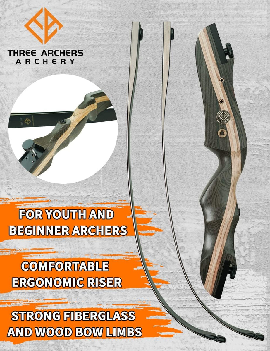 THREE ARCHERS 58” Youth Recurve Bow Archery Beginner Bow Set ArcheryMax