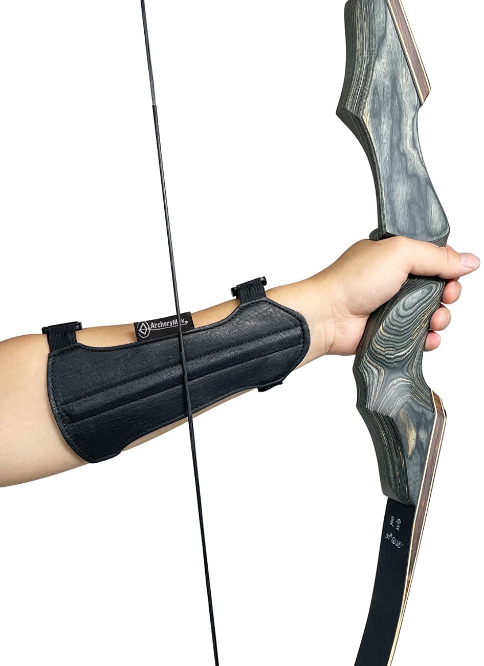 ArcheryMax Leather Arm Guard Leather with 2-Strap Buckles