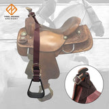 Kids western stirrups attached to western saddle