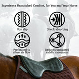 Non-slip horse saddle pad with silicone grip design for saddle stability