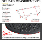 Size dimensions of THREE ARCHERS silicone gel horse saddle pad