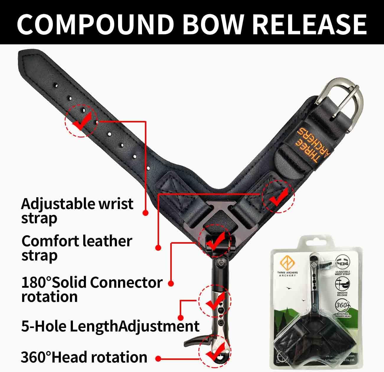 THREE ARCHERS ARCHERY COMPOUND BOW RELEASE T4301