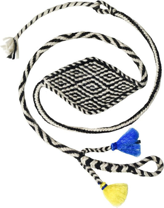 Handwoven Shepherd Sling Traditional Throwing Rock Sling 100% Natural Yak Wool for Adultsfor Outdoor Training, Competition & Fashion Accessory