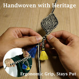 Handwoven Shepherd Sling Traditional Throwing Rock Sling 100% Natural Yak Wool for Adultsfor Outdoor Training, Competition & Fashion Accessory