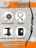 THREE ARCHERS 58” Youth Recurve Bow Archery Beginner Bow Set