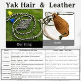 Handwoven Shepherd Sling Traditional Throwing Rock Sling 100% Natural Yak Wool for Adultsfor Outdoor Training, Competition & Fashion Accessory