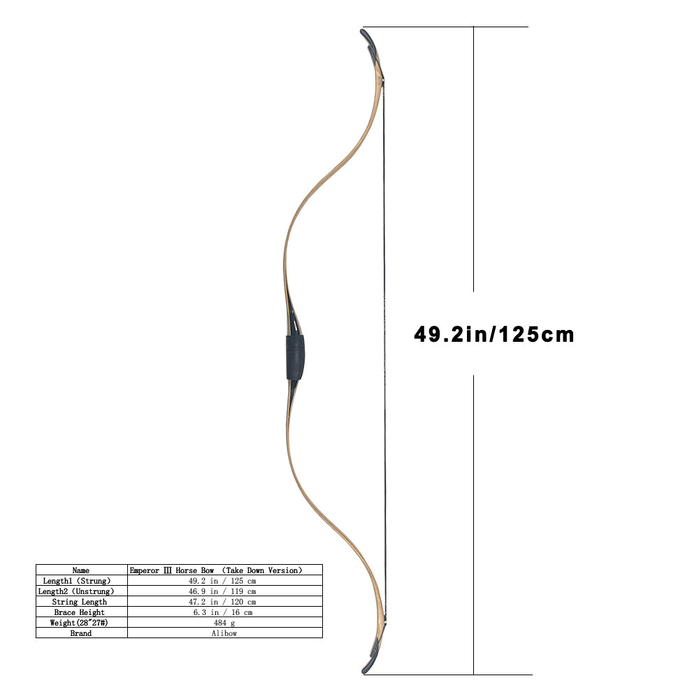 Alibow Takedown Trditional Recurve Bow for Horseback Archery EMPEROR Bow