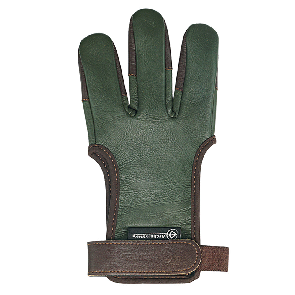 ArcheryMax Green Leather Three Fingers Glove AG326