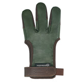 ArcheryMax Green Leather Three Fingers Glove AG326