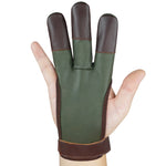 ArcheryMax Green Leather Three Fingers Glove AG326