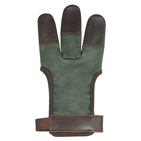 ArcheryMax Green Leather Three Fingers Glove AG326