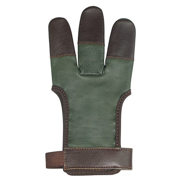 ArcheryMax Green Leather Three Fingers Glove AG326