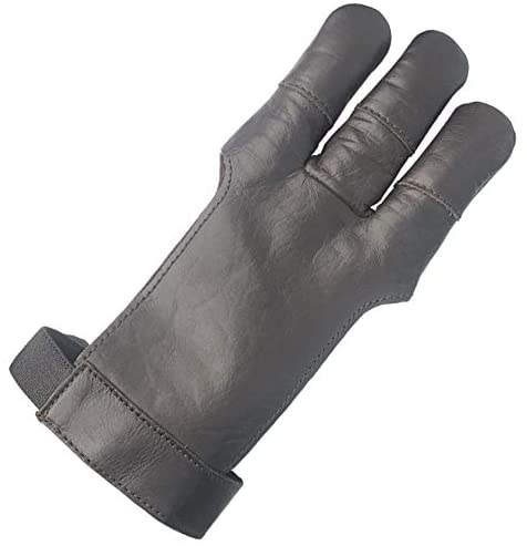 ArcheryMax Handmade Black Leather Three Finger Archery Gloves AG30