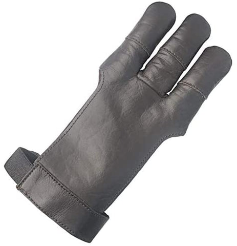 ArcheryMax Handmade Black Leather Three Finger Archery Gloves AG30