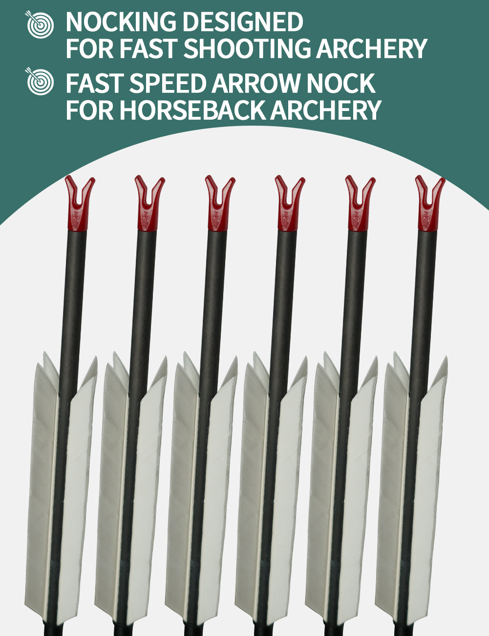 ARCXTEN Plastic Speed Nocks Horseback Archery Nock(24pcs/pack)