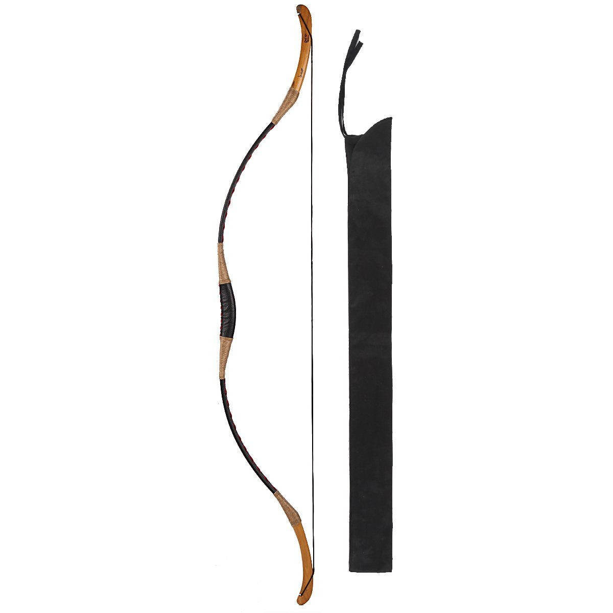 Traditional Chinese Black Leather Longbow-free shipping