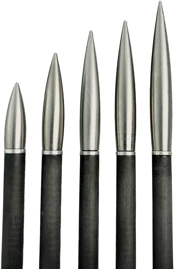 ARCXTEN Stainless Steel Bullet Arrow Points Suitable for ID.6.2mm Carbon Arrows (6 Pack)