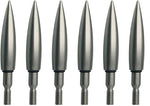 ArcheryMax Stainless Steel Bullet Arrow Points Suitable for ID.6.2mm Carbon Arrows (6 Pack)