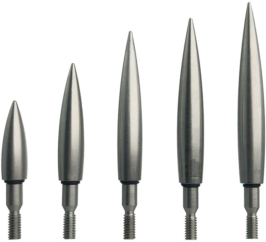 ARCXTEN Stainless Steel Bullet Arrow Points Suitable for ID.6.2mm Carbon Arrows (6 Pack)