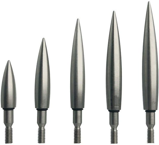 ARCXTEN Stainless Steel Bullet Arrow Points Suitable for ID.6.2mm Carbon Arrows (6 Pack)