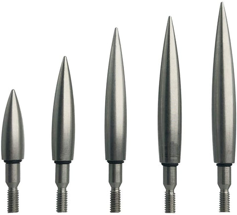 ARCXTEN Stainless Steel Bullet Arrow Points Suitable for ID.6.2mm Carbon Arrows (6 Pack)