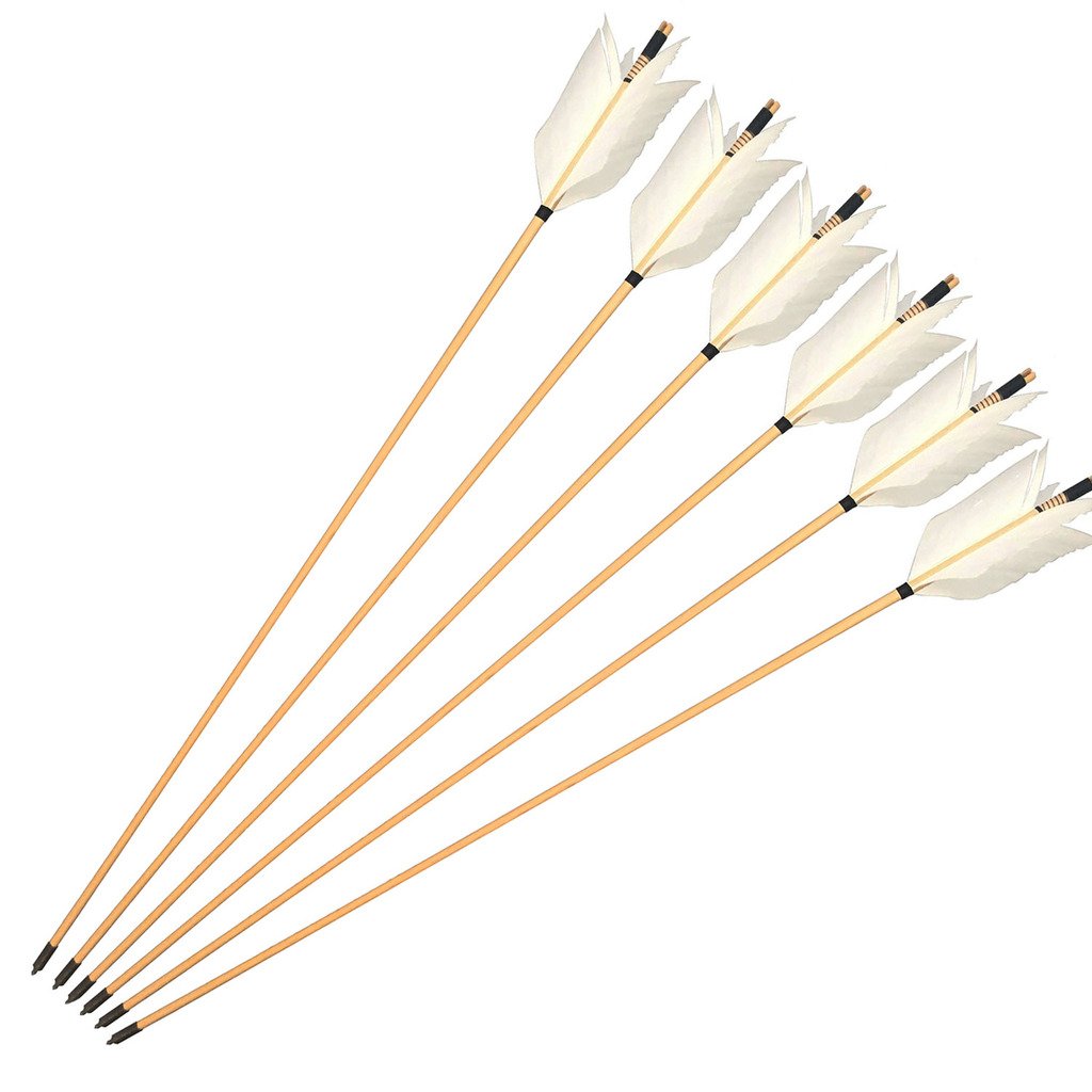 Four Feather Flu-Flue Wood Arrows with Selfnock-free shipping
