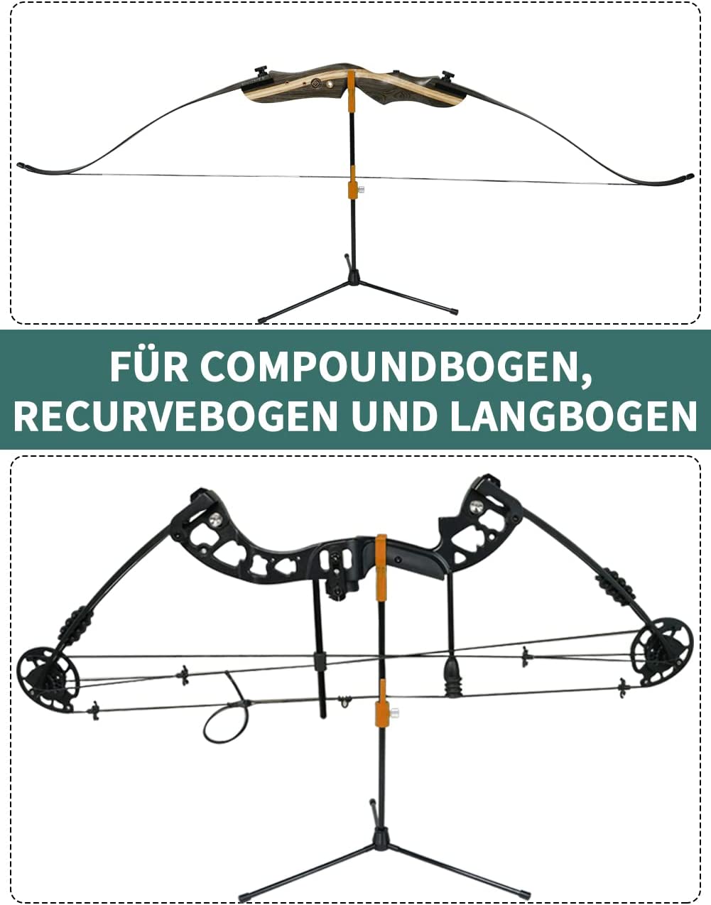 ARCXTEN Archery Bow Stand Recurve Bow Compound Bow Stand Rack Holder