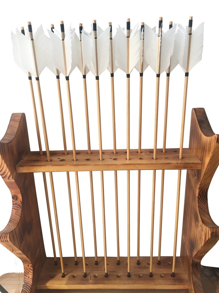 Four Feather Flu-Flue Wood Arrows with Selfnock-free shipping