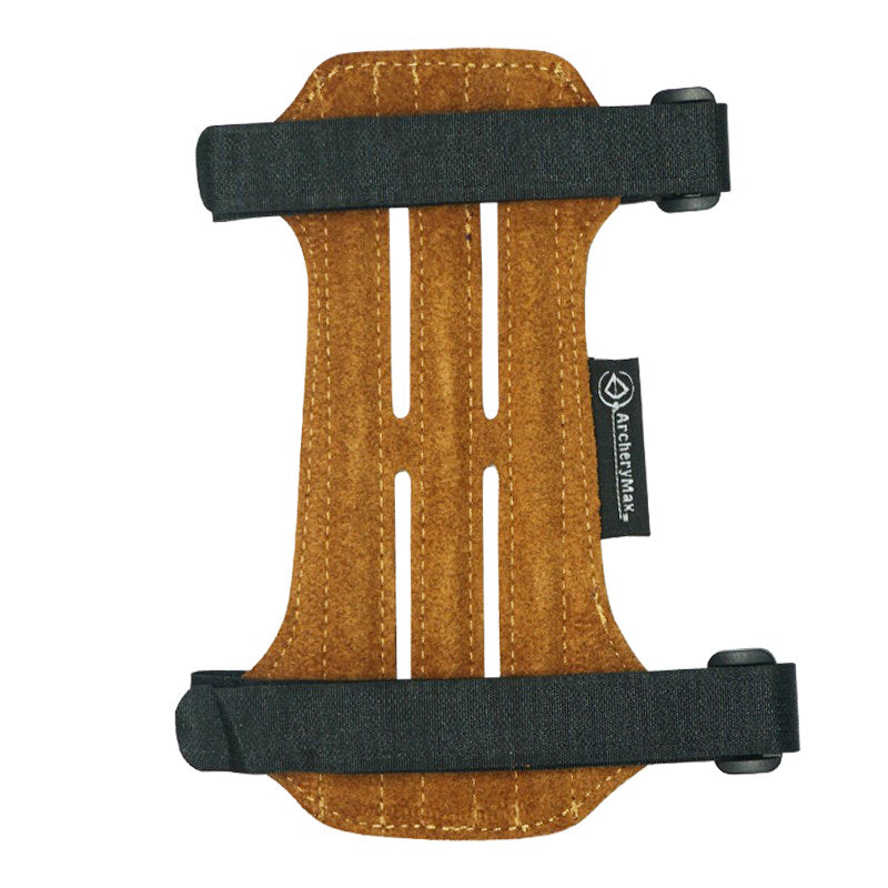 ArcheryMax Suede Leather Archery Arm Guard with 2-Strap Buckles