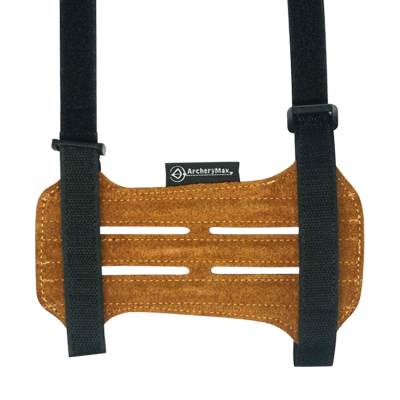 ArcheryMax Suede Leather Archery Arm Guard with 2-Strap Buckles