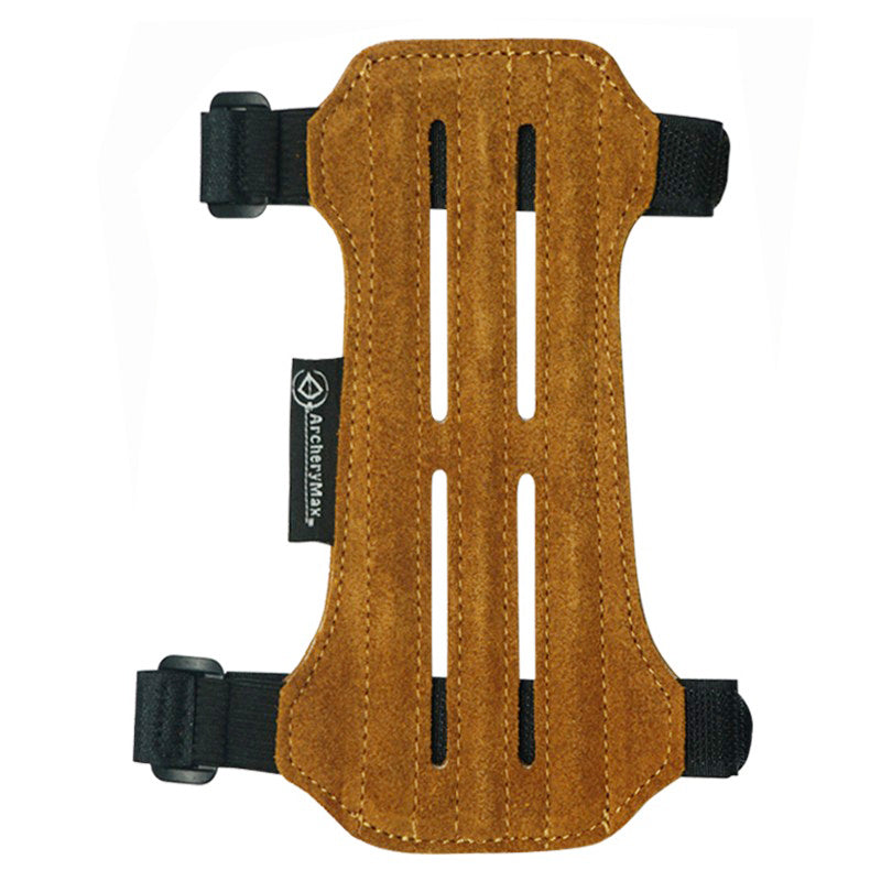 ArcheryMax Suede Leather Archery Arm Guard with 2-Strap Buckles
