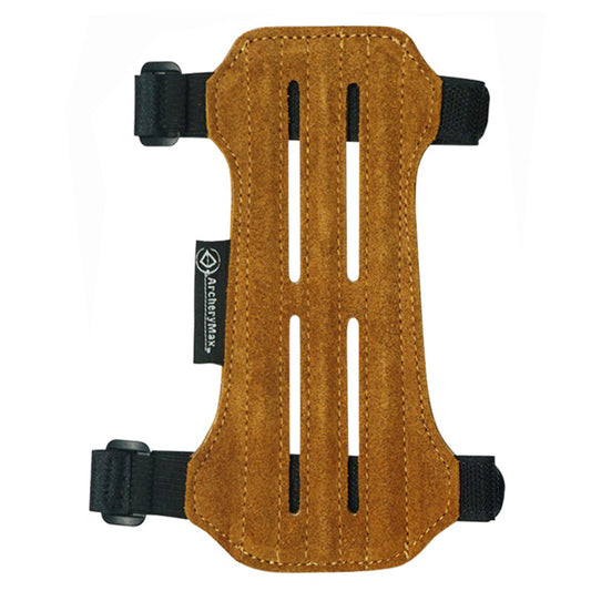 ArcheryMax Suede Leather Archery Arm Guard with 2-Strap Buckles