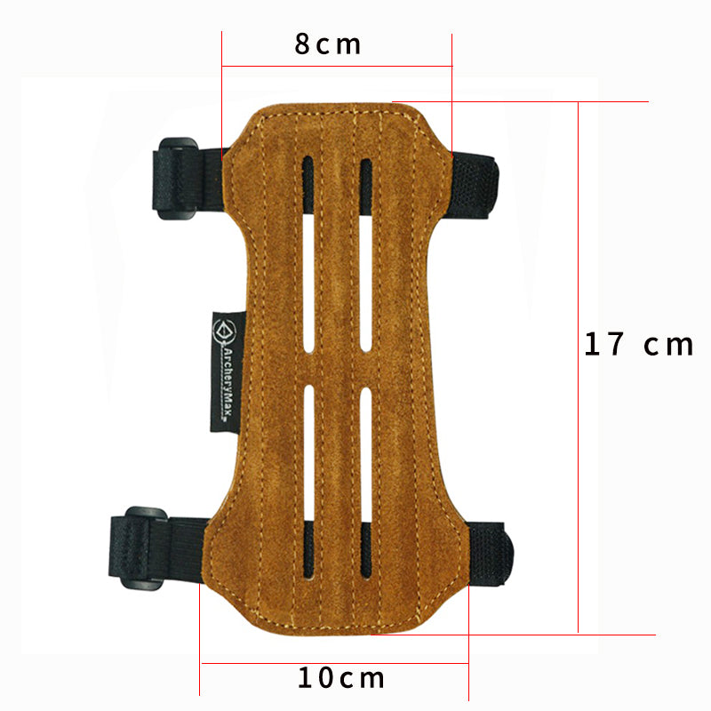 ArcheryMax Suede Leather Archery Arm Guard with 2-Strap Buckles