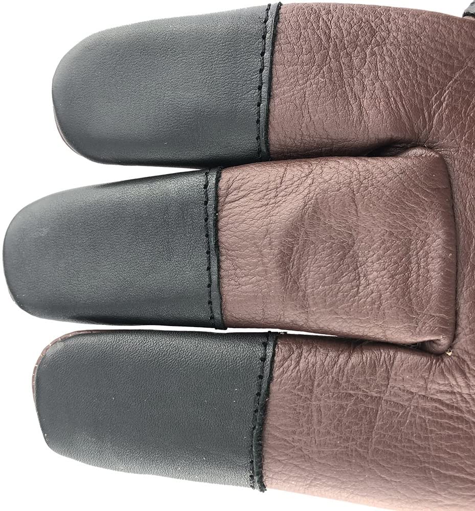 ArcheryMax Handmade Brown Leather Three Finger Archery Gloves AG31