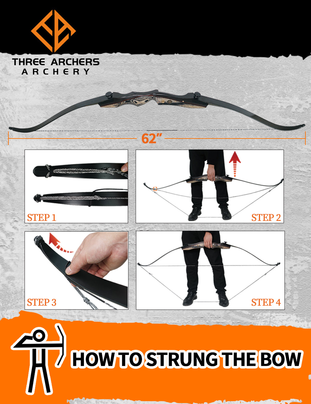 ArcheryMax 62" Takedown Recurve Bow for Hunting Targeting Shooting 30-60LBS