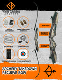 ArcheryMax 62" Takedown Recurve Bow for Hunting Targeting Shooting 30-60LBS