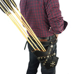 Black Cow leather Side Quiver for Horseback Archery-free shipping