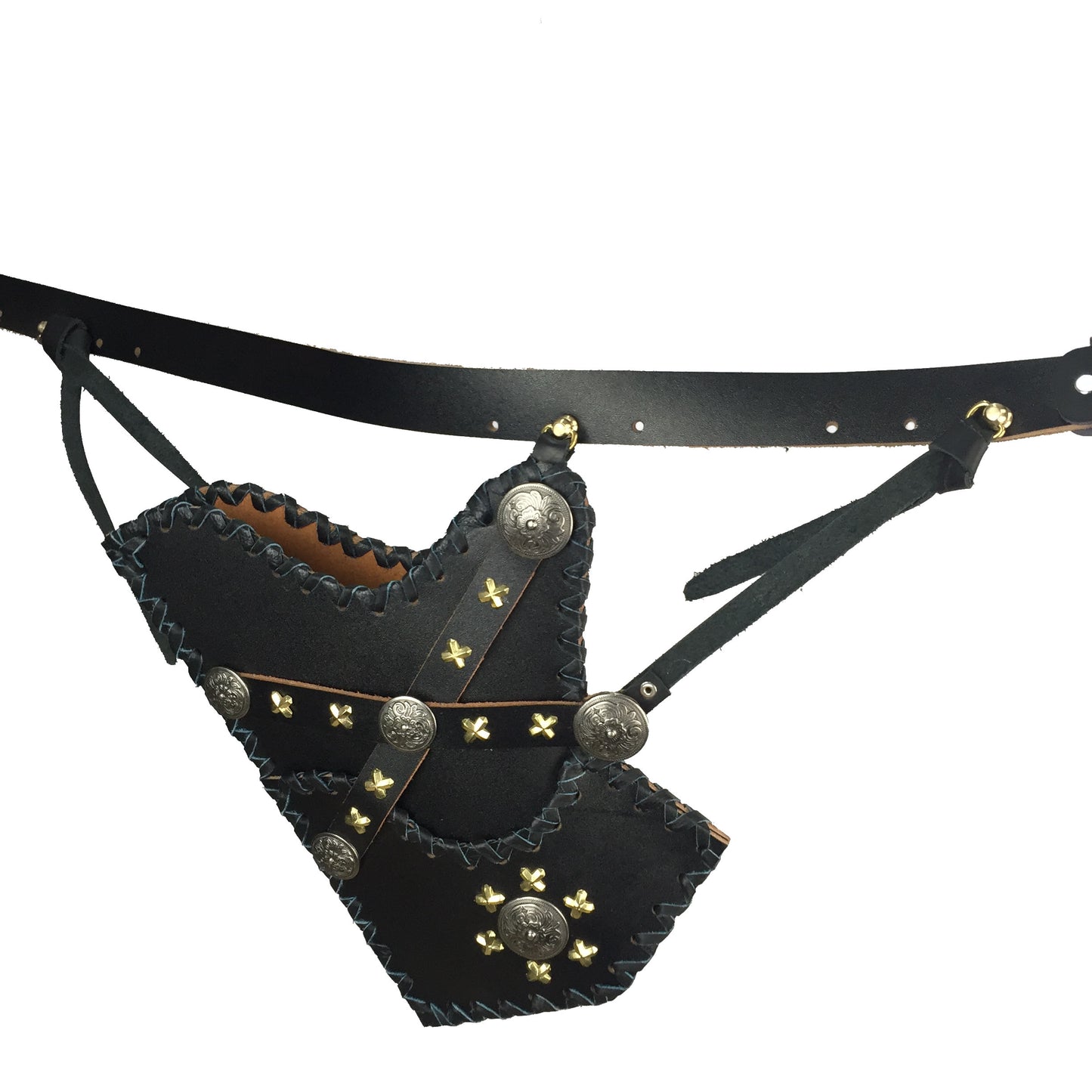 Black Cow leather Side Quiver for Horseback Archery-free shipping