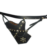 Black Cow leather Side Quiver for Horseback Archery-free shipping