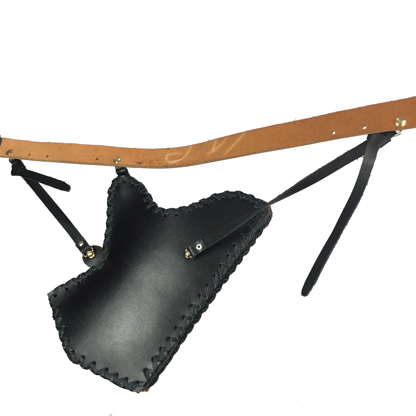 Black Cow leather Side Quiver for Horseback Archery-free shipping